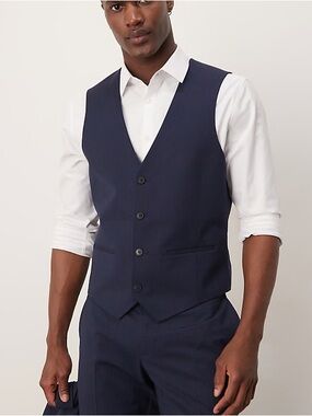 ASOS Navy Pinstripe Men's Waistcoat Vest